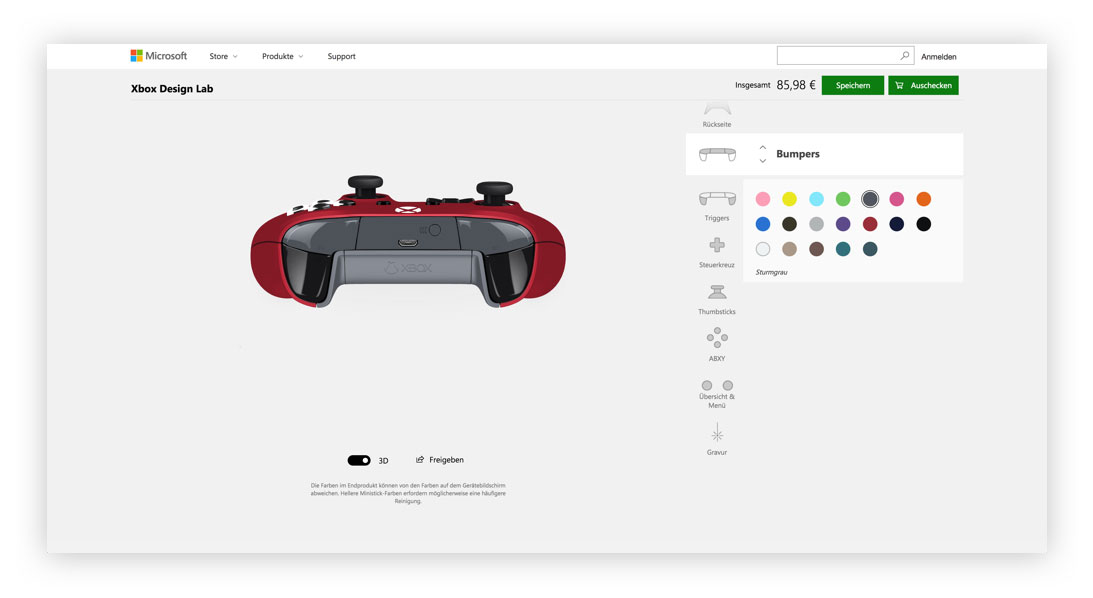 Xbox Design Lab Bumper Designen